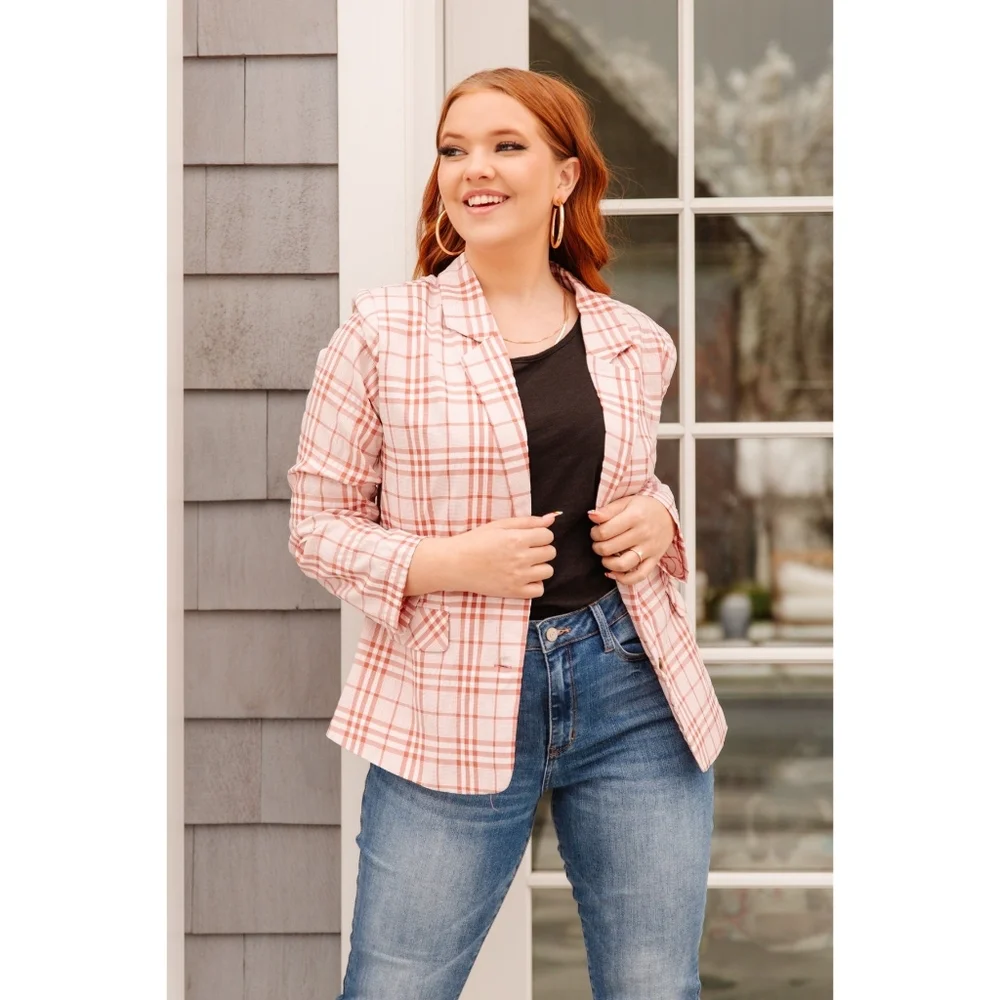 DRESSED IN PLAID BLAZER IN PINK - Picture 4 of 10